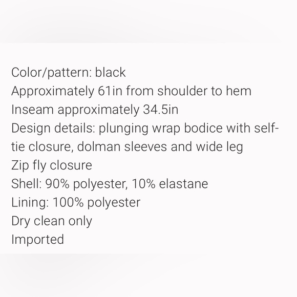 HALSTON CHARLIE JUMPSUIT  NWOT - Picture 12 of 14